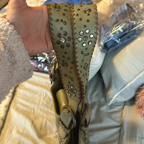 Y2K olive green Nine West leather shoulder bag - Picture 4 of 14